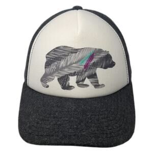 Pistil 5 Panel Gray One Size Bear Graphic Wool Blend Adjustable Snapback Hat